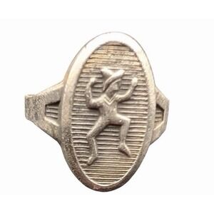VINTAGE 1940'S 1950'S GIRL SCOUT STERLING SILVER BROWNIE RING Size 6 #619